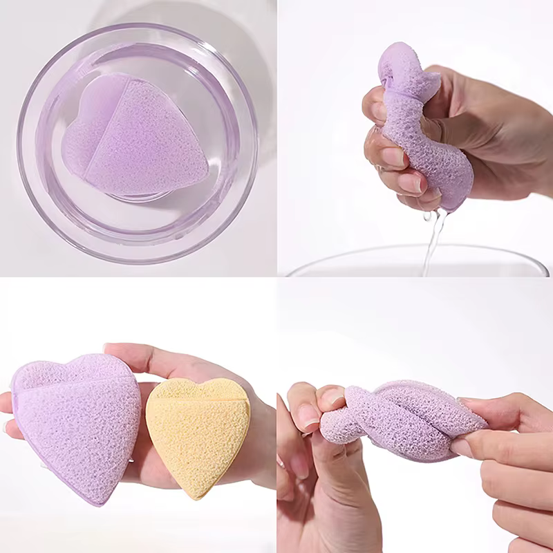 Éponge démaquillante en forme de cœur – Image 4