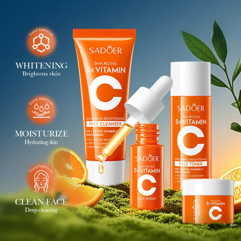 Kit de voyage à la vitamine C (nettoyant pour le visage, tonique, sérum, crème pour le visage) – Image 2